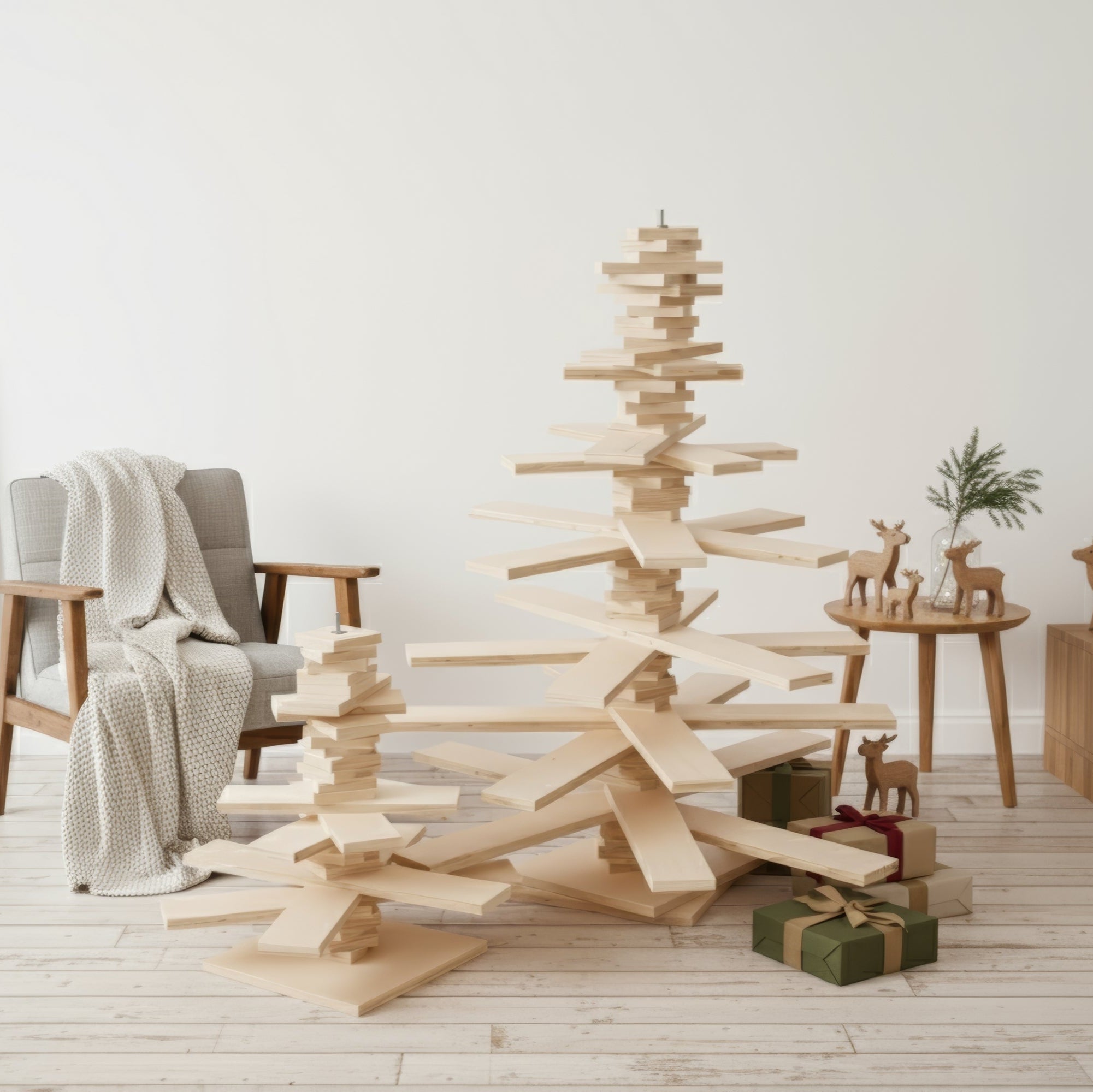 Duo Sapin de noël en bois modulable et design
