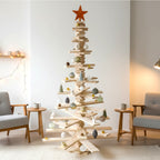 Sapin de noël en bois design à branche large