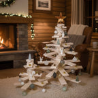 Sapin de noël en bois design à branche large